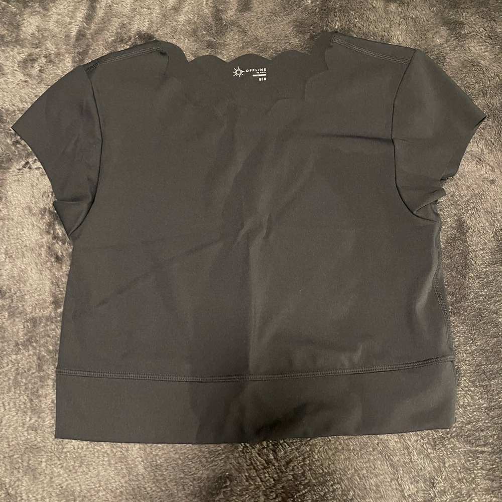 Aerie offline black crop T shirt size medium